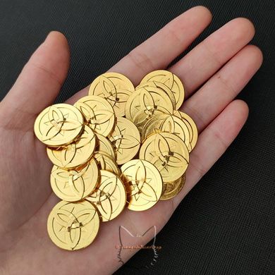 Lucky metal coins "Mora" from the gaming universe "Genshin Impact" - 100 pcs., 2 cm